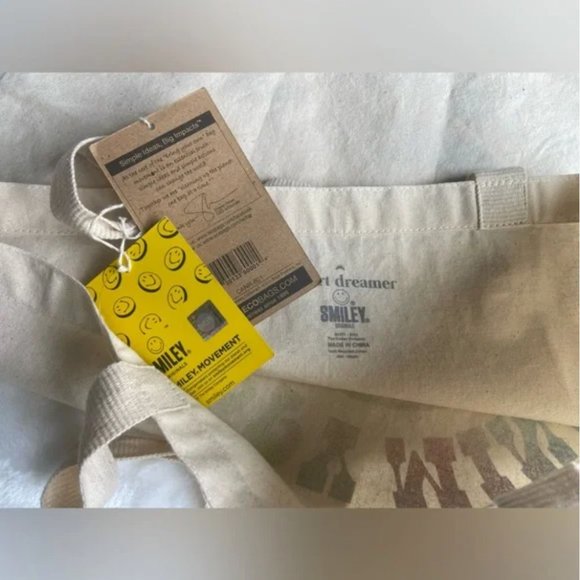 NWT Smiley Happy Mind Happy Life Ecobag tote - Picture 4 of 6